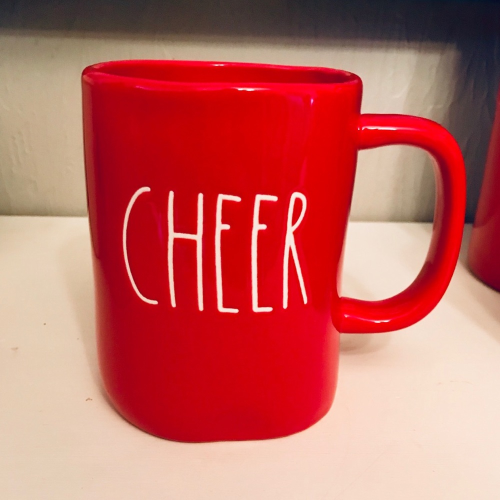 Rae Dunn Red CHEER holiday mug.